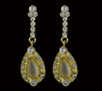 Brinco Dourado Delicate com Strass