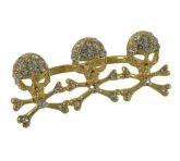 Anel Caveiras com Strass
